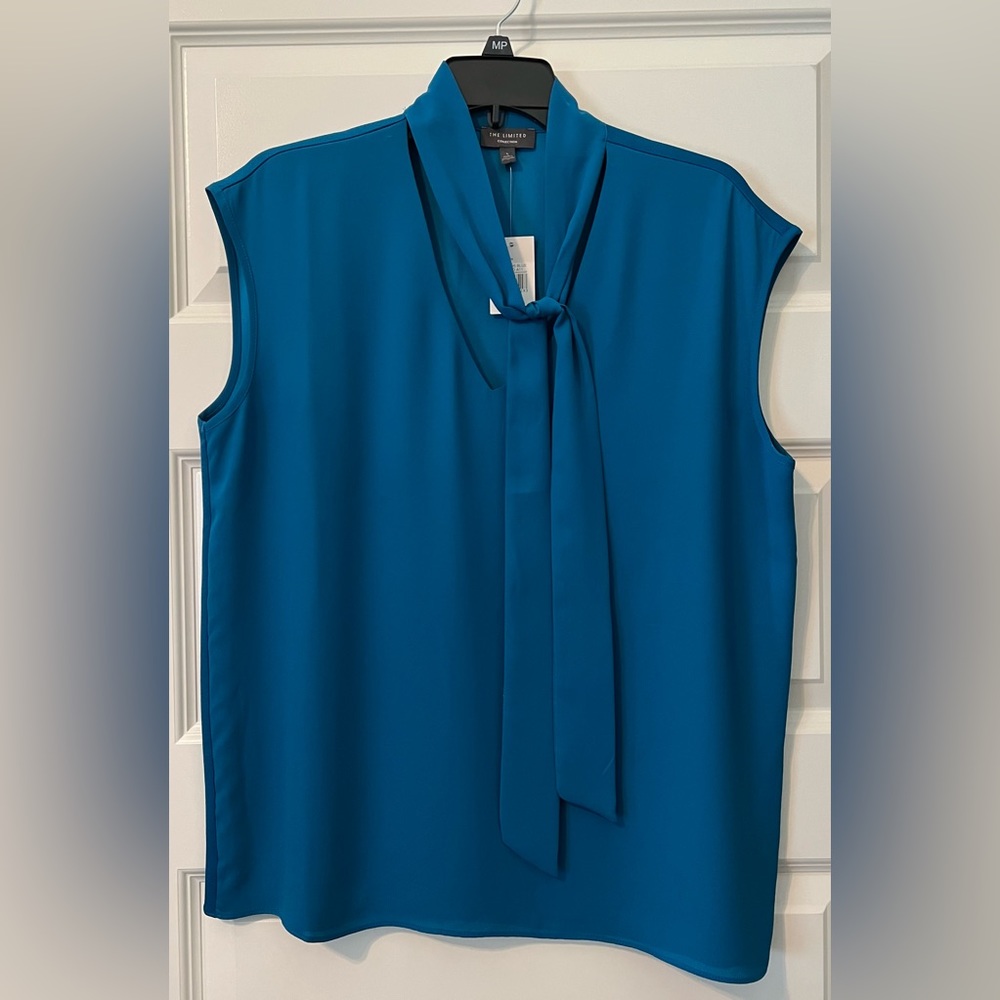 NWT The Limited Tie Sleeveless Blouse SZ L